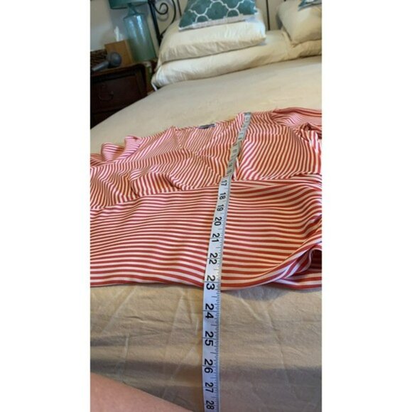 Chelsea28 Top, Faux Wrap, Side Zip, Long Sleeves, Striped, Red & White, Small - Picture 9 of 10